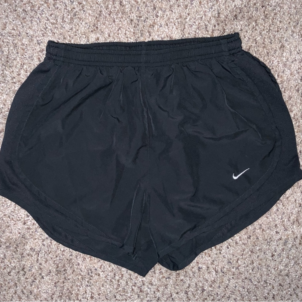 Nike Black Women's Athletic Shorts with White Swoosh